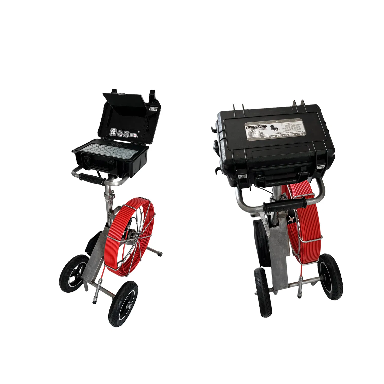 10 Inch Black Underground Pipe Inspection Crawler Hikvision CCTV