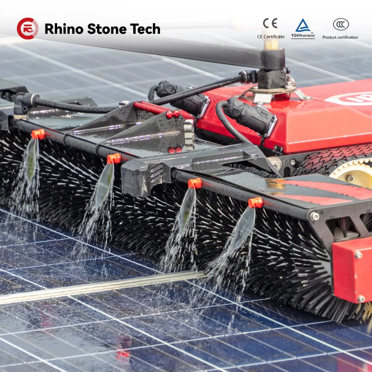 High-Efficiency Dirt-Wipe Maintenance Solution PV Array Photovoltaic Protection Crawler Device Teleoperated Tracked Equipment Solar Panel Cleaning Robot