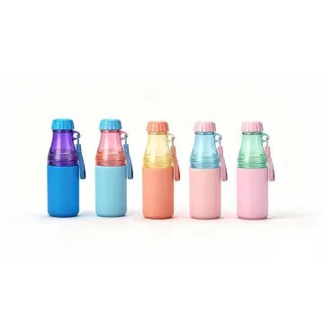 Removable dual-use kids water cup with hanging charm decorations in 5 colors