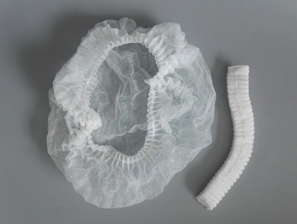 Disposable Protective Nonwoven Double Stitch Hair Net Bouffant Cap