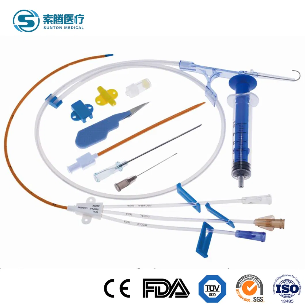 Sunton Customized China Disposable Quad Lumen 8.5fr Central Venous Catheter (CVC Catheter) Kit Supplier Sample Available Medical CVC Central Venous Catheter Kit