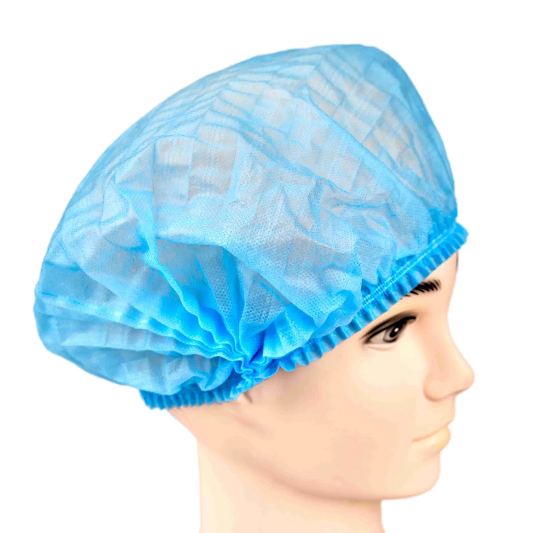 CE Mdr Single or Double Elastic Disposable Medical Nurse Cap Breathable Soft Non-Woven Surgical Mob Cap