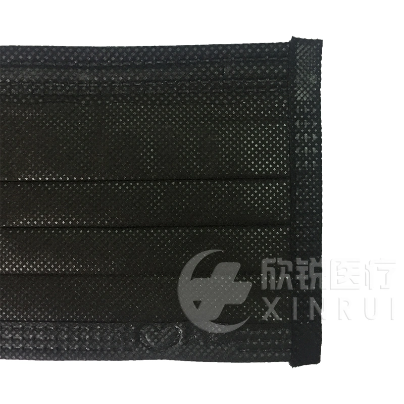 Disposable Non-Woven Black Surgical Face Mask with Ear-Loop