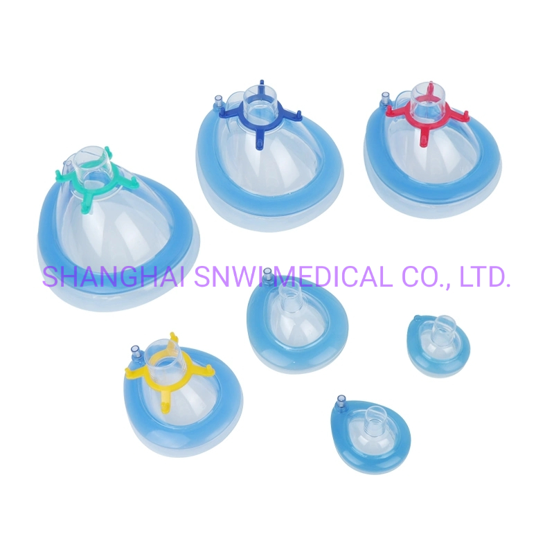 OEM Medical Products Sterile Disposable PVC Breathing Anaesthesia Oxygen Mask with Inflatable Rim