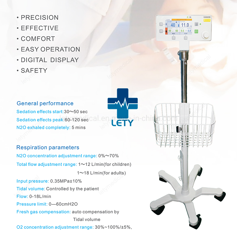 Digital Display Nitrous Oxide Sedation Systems with Alram