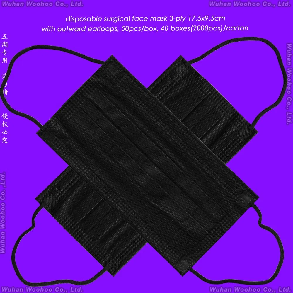 Protective 3ply Earloop/Paper/Lab/Safety 3-Ply Nonwoven Disposable PP Face Mask with Elastic Ear-Loop/Tie-on