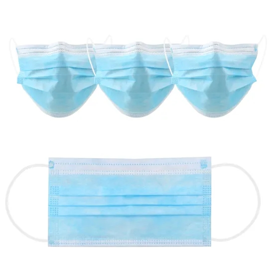 High Quality Disposable Protective Face Masks 3 Layer White Non Woven Protection Disposable Adult Face Mask with Box of 50