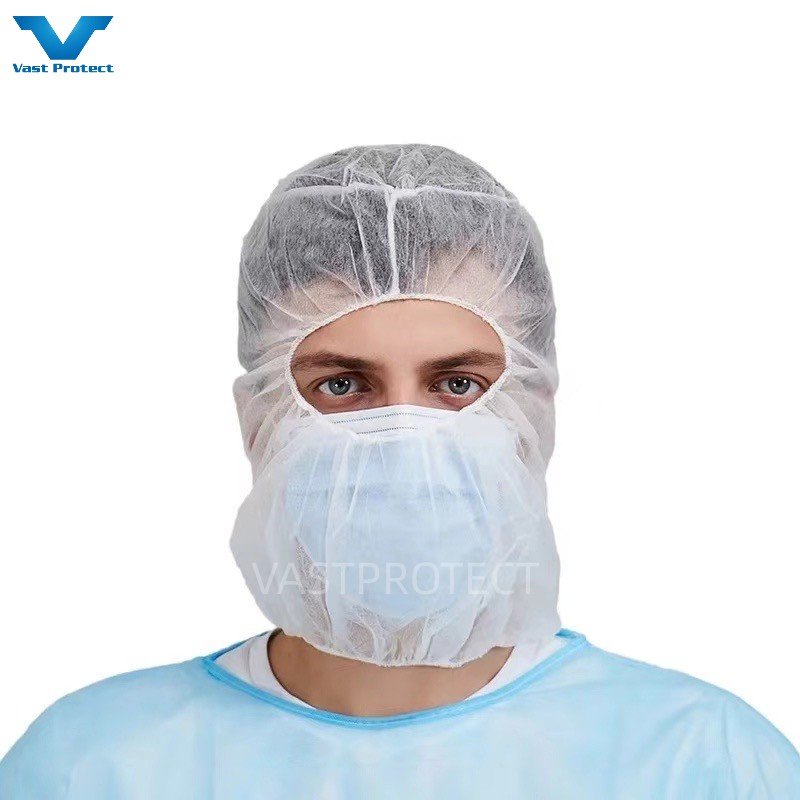 PPE Protective Polypropylene Non-Woven PP Hood Head Cover Disposable Ninja Balaclava Nets Astronaut Space Cap