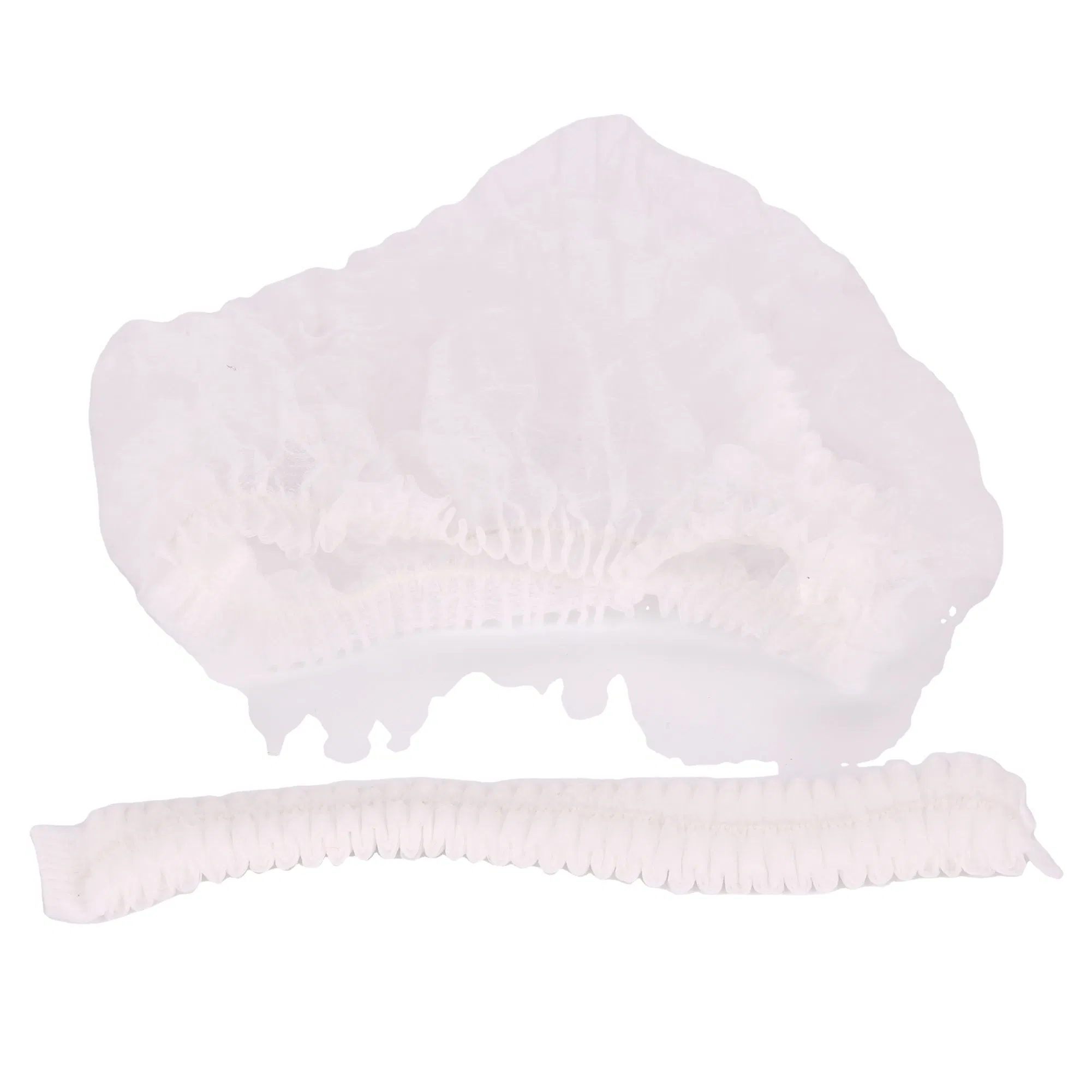 ISO Certified Disposable Non-Woven Hair Net Mob Caps Round Clip Cap Bouffant Cap