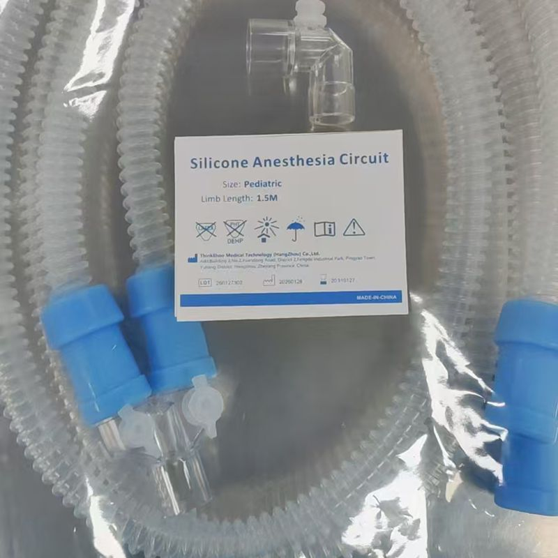 Reusable Platinum Medical Silicone Breathing Circuit Corrugated Silicone Braething Tube for Anaesthesia Machine
