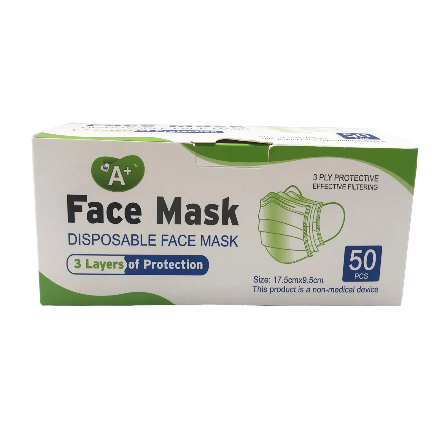 3ply Disposable Non-Woven Personal Prontection Face Mask with Earloop