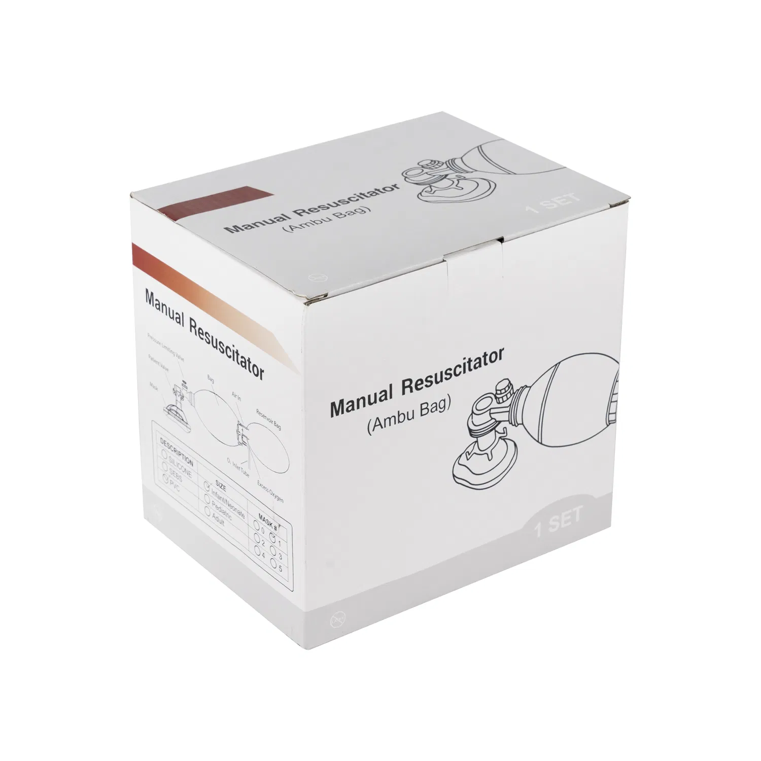 Adult Child Infant PVC Disposable Manual Resuscitator Bag Valve System