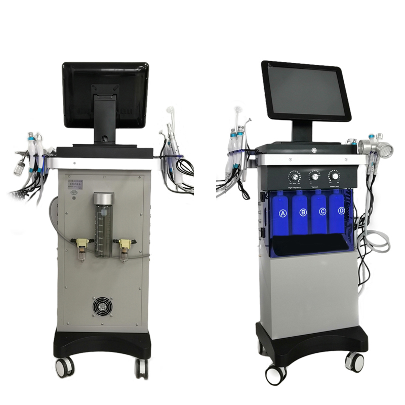 Vertical Aqua Facial Peel Water Hydrodermabrasion Beauty Skin System 12 in 1 Skin Care H2O2 Hydra Oxygen Facial Machine