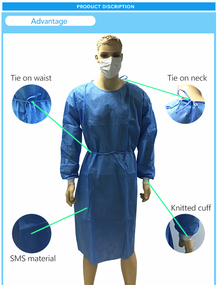 Non-Woven Disposable Doctor Surgical Gown