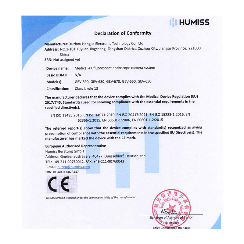 Advanced Medical/Veterinary Equipment 4K Fluorescence 9 Million Pixels 4*1/1.8 CMOS Endoscopy Camera System for Diagnostic &amp; Operative Procedures