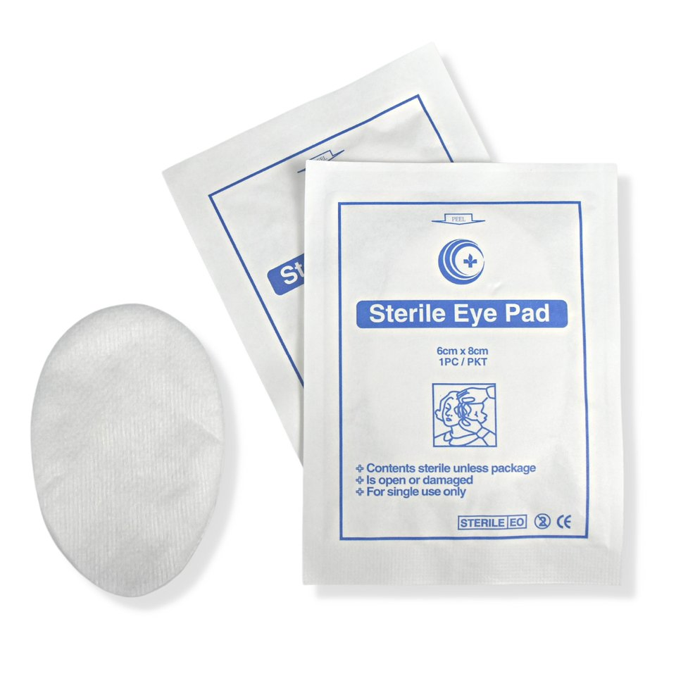 Hot Selling Disposable Medical Absorbent Cotton Surgical 6*8cm Non Woven Sterile Adhesive Eye Pad