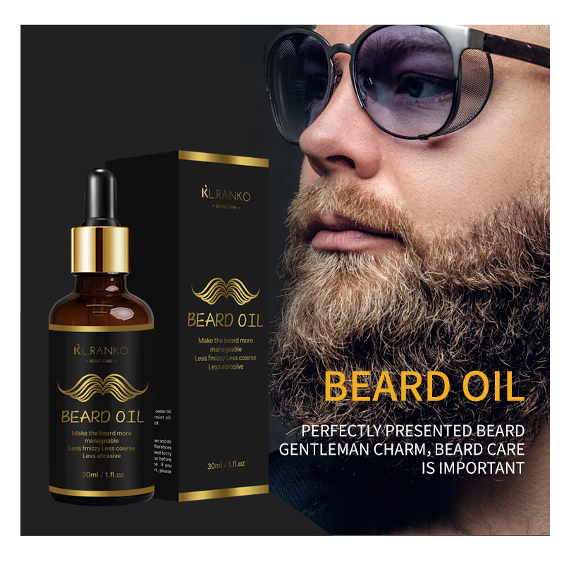 OEM Custom Natural Black Beard Growth Oil for Men Beard Care Conditioner Low MOQ Vegan Skincare Products Manufacturer