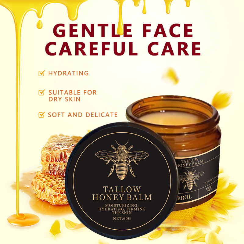 High Quality OEM Honey Beef Tallow Balm Moisturizer Natural Honey Tallow Night Cream For Smooth Skin Custom Logo Hotsale