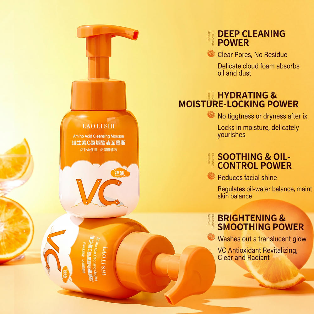 Amino Acid Moisturizing Pores Acne Oil Control Gentle Daily Deep Cleansing Private Label Foaming Facial Cleanser Face Wash