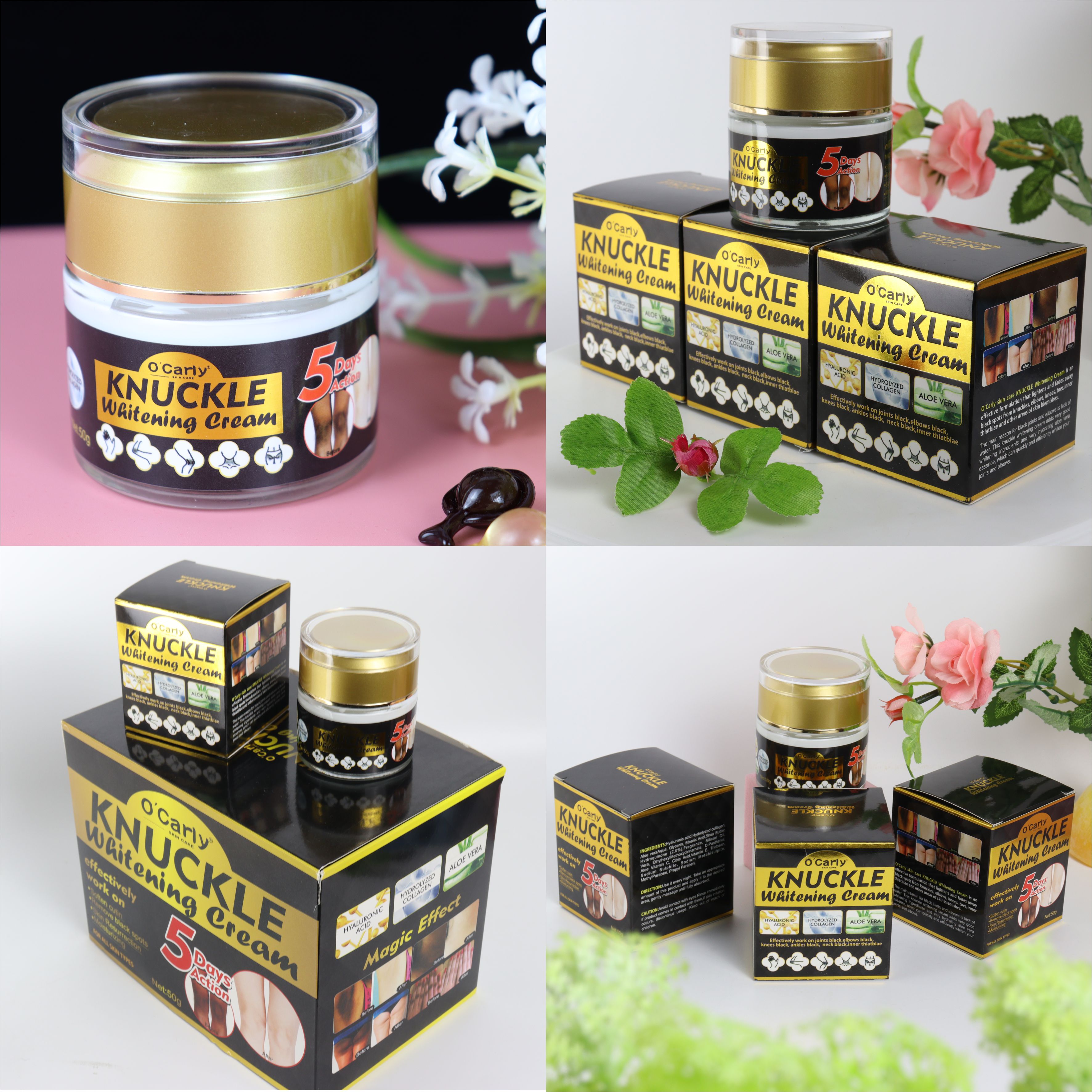 RTS Skincare (New) Private Label Hyaluronic Acid Knees Dark Elbows Lightening Skin Best Whitening Cream Dark Knuckles Removal