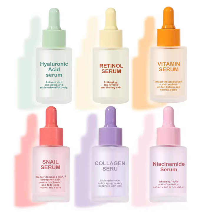 Private Label Custom Logo Liquid Facial Serum with Hyaluronic Acid AHA Vitamin C &amp; for for Anti-Aging Skin Care