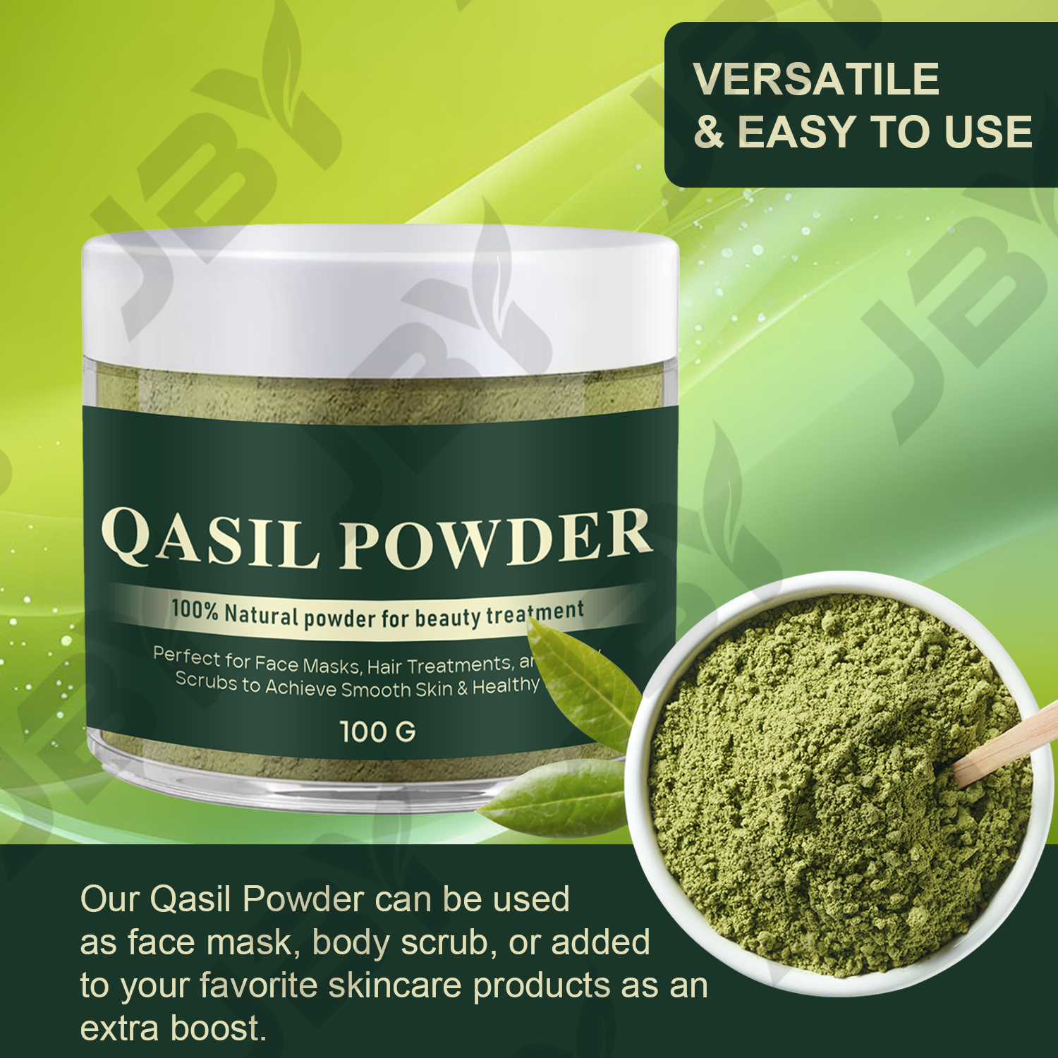 JBY Custom Label Botanical Face Care Powder Supporting Deep Fresh Cleansing and Comfortable Skin Condition Qasil Face Powder