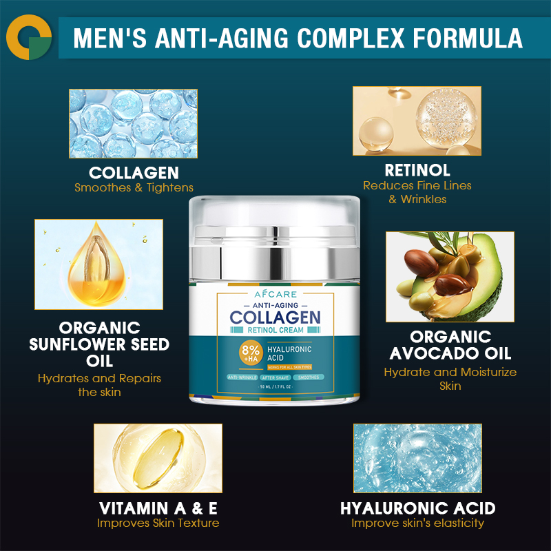 OEM/ODM Skin Whitening Cream for Men Nourishing and Retinol Hyaluronic Acid Men's Face Moisturizer Cream