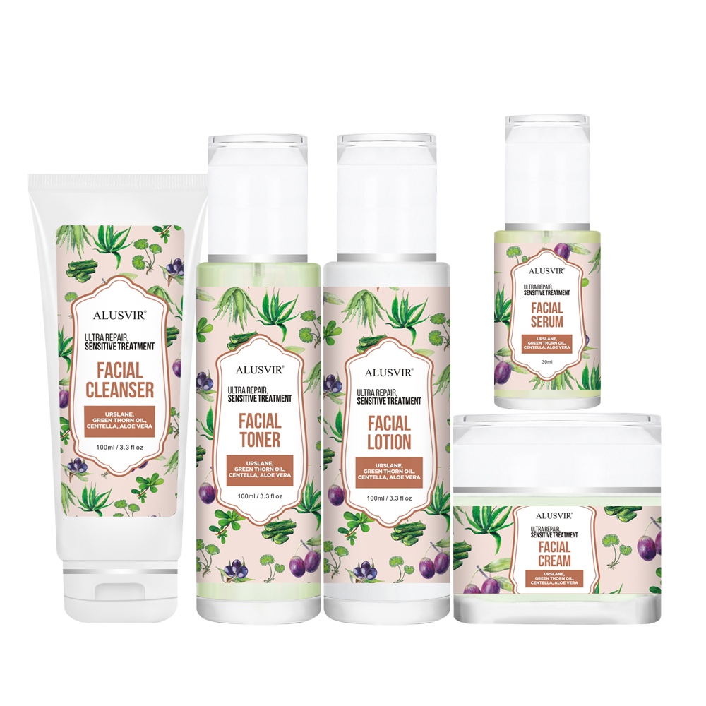 Anti-Allergy Sensitive Skin Care Products Private Label Organic Repair Redness Face Facial Serum Moisturizer Cream Skincare Set