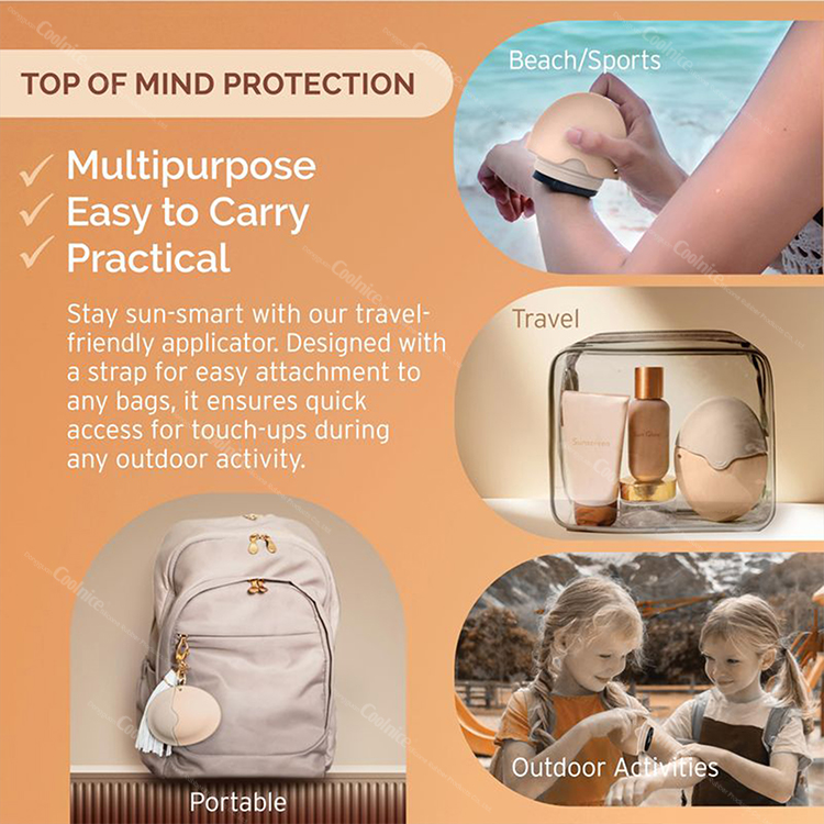 Travel Portable Sunscreen Applicator All-Purpose Refillable Ball Bearing Sunscreen Sponge Applicator for Adults and Children