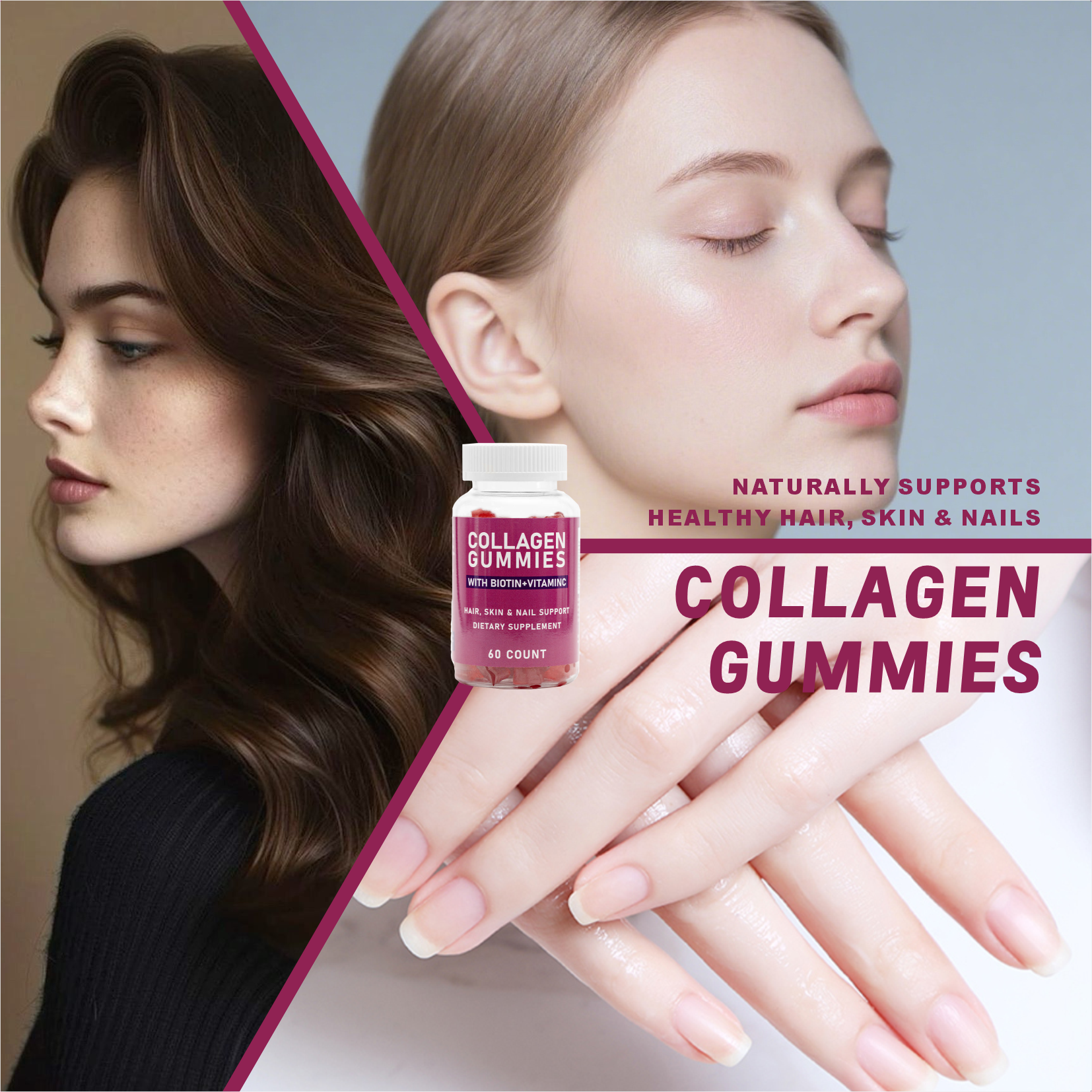 OEM/ODM Private Label Collagen Gummies Health Supplements Beneficial for Healthy Skin and Nails