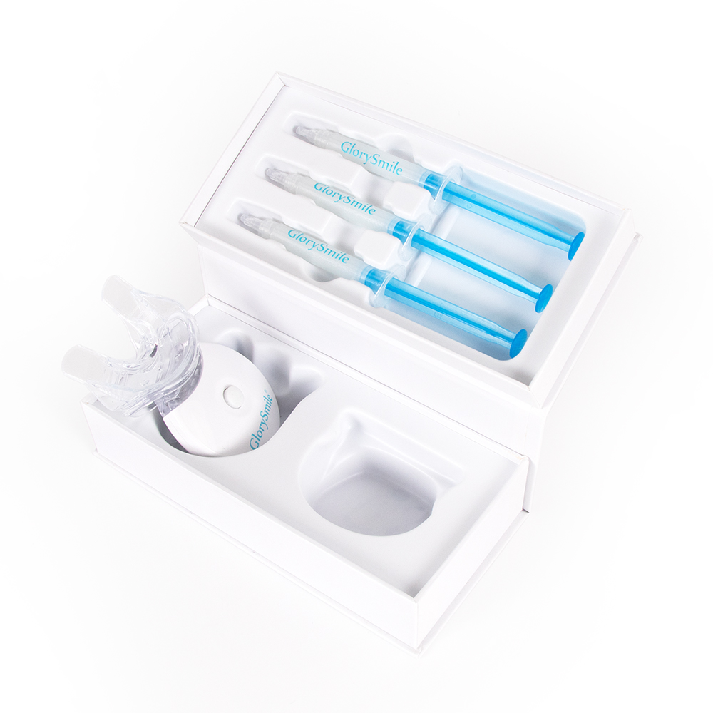 Custom Logo Home 3*3ml Gel Syringe Home 5 LED Lamp Teeth Whitening Kit White Label