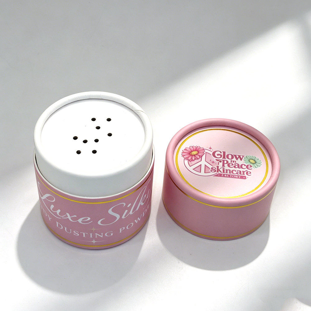 Custom Logo Eco Friendly Empty Skincare Loose Powder Cardboard Tube Packaging Cosmetic Kraft Paper Tube With Sifter Shaker Top
