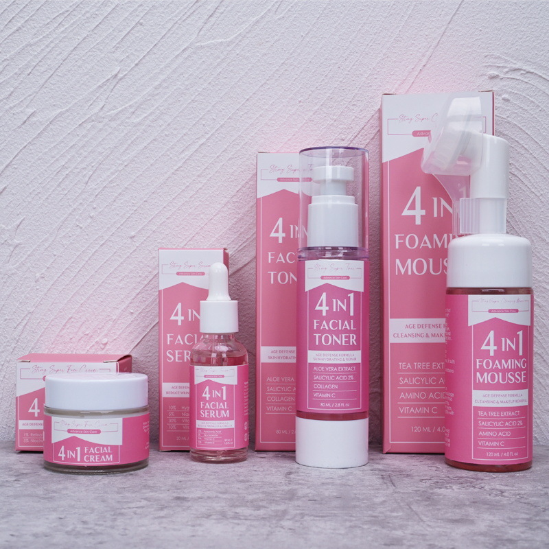 4 in 1 Face Skin Care Manufacturer Make up Cosmetics Oem Custom logo