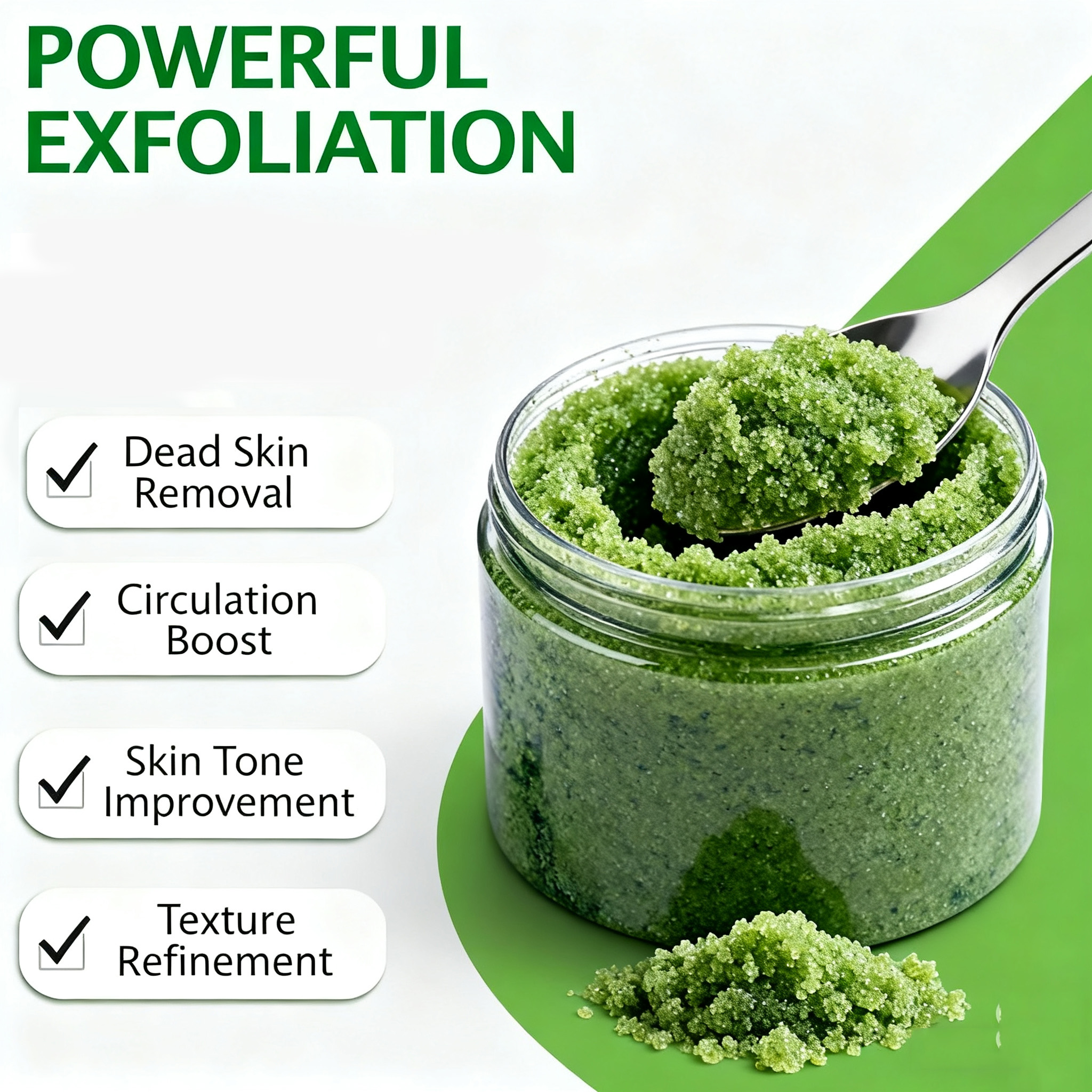 Natural Matcha Body Scrub Face Scrub Green Tea Deep Cleansing Exfoliator Scrub