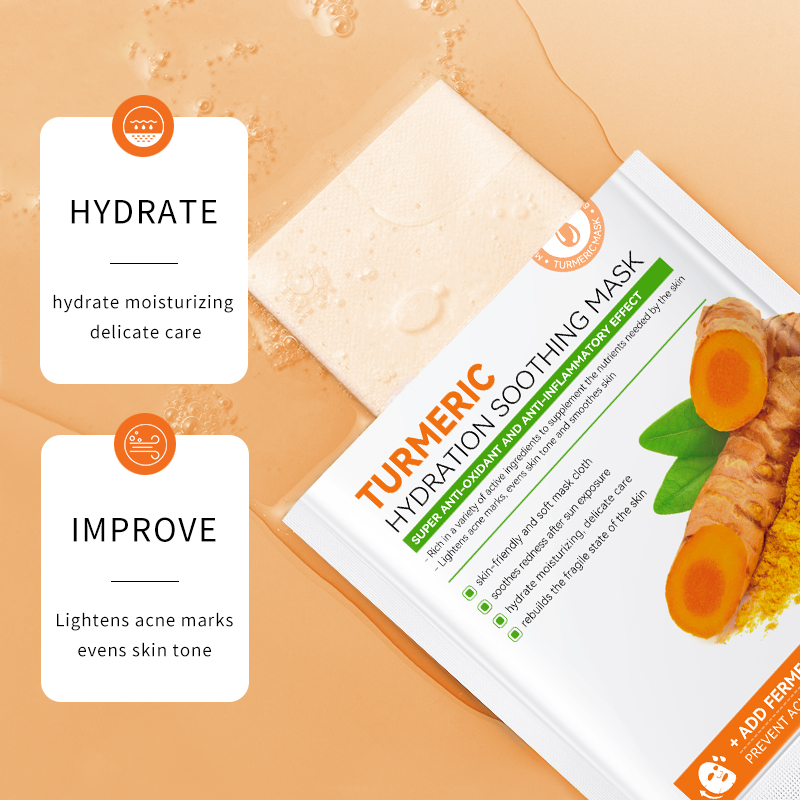 OEM SADOER Korean Skin Care Products Turmeric Hydrating Vitamin C Functional Face Care Material Facial Masks Skin Care Set