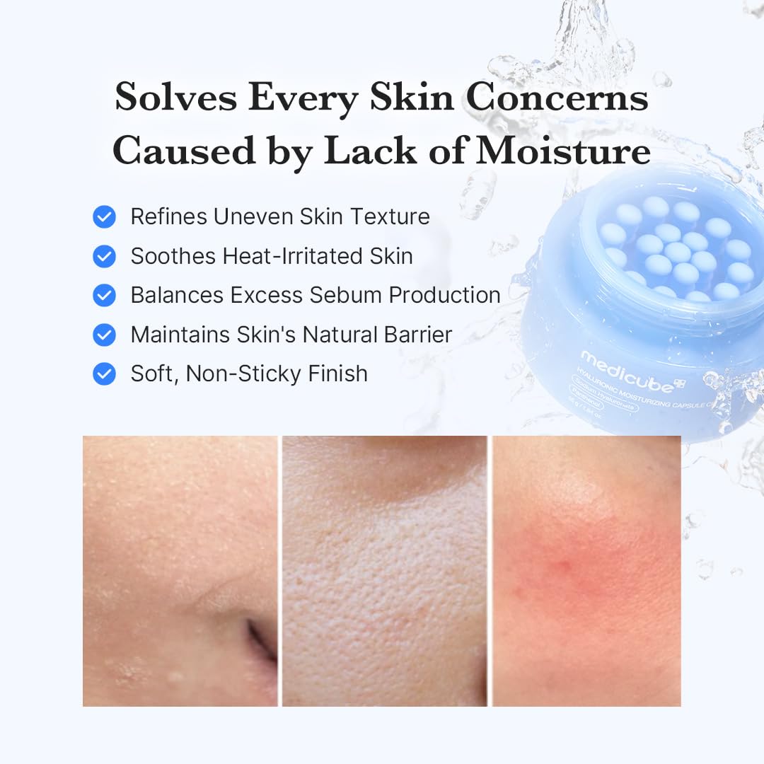 Medicube Capsule Cream with Lasting Hydration Barrier Care Calming Daily Facial Moisturizer for All Skin Types Korean Skincare