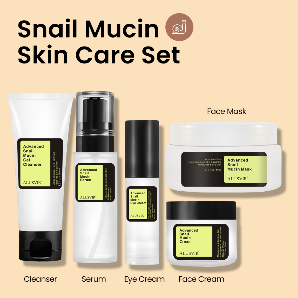 Korean Cosmetics Beauty Skin Care Products Snail Mucin Collagen Face Serum Anti Aging Wrinkles Facial Mask Cream Skincare Set