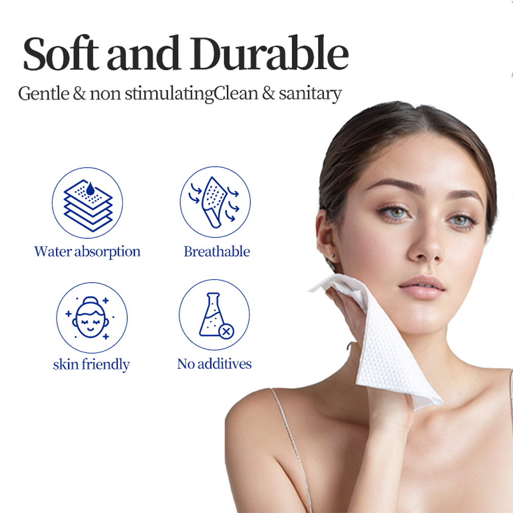 OEM Custom 30pcs Skin Clean Towel 100% Biodegradable USDA Biobased Facial Towel Makeup Remove Wipes Disposable Face Towels
