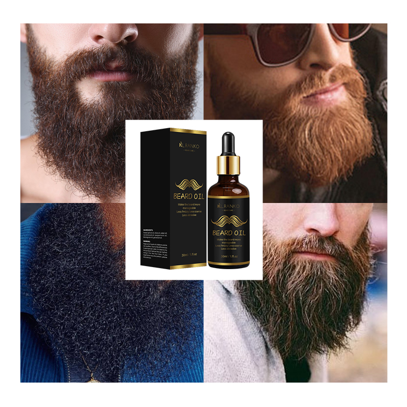 OEM Custom Natural Black Beard Growth Oil for Men Beard Care Conditioner Low MOQ Vegan Skincare Products Manufacturer