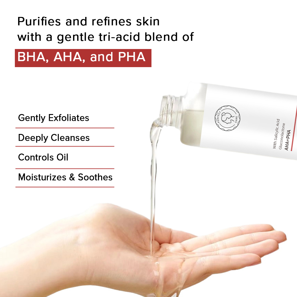 Custom Logo Salycylic Acid Gluconolactone AHA PHA Face Wash Acne Clear Cleansing Deep Pore Facial Renewing Sa Cleanser