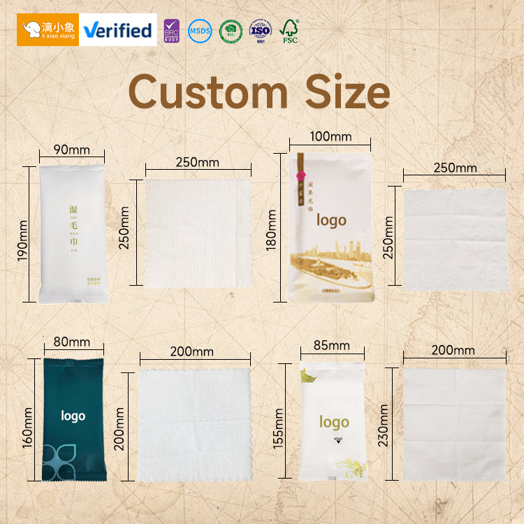 Wholesale Price Microfiber Eco-Friendly Soft Disposable Individually Wrapped Face Wet Towels Customized Fragrance CE MSDS