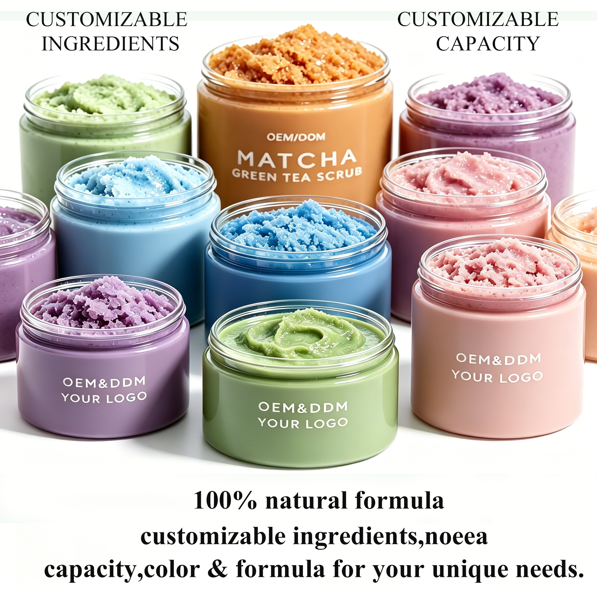 Natural Matcha Body Scrub Face Scrub Green Tea Deep Cleansing Exfoliator Scrub