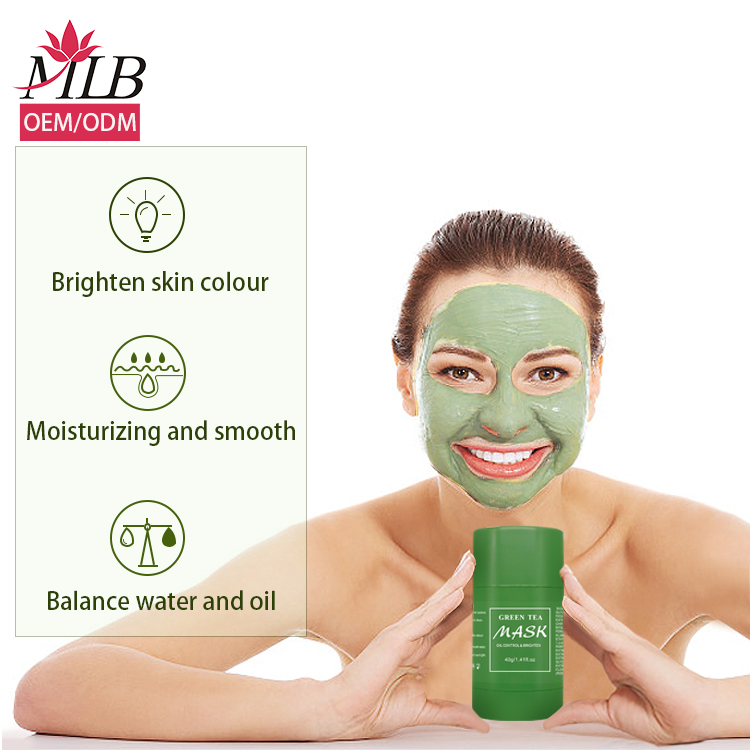 Skincare Beauty Products Private Label Skin Repair and Acne Remove Organic Green Tea Mud Clay Mask Stick for Women