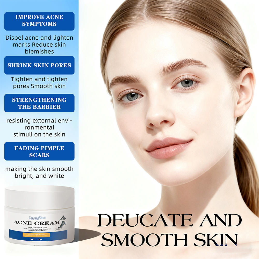 Natural Plant-Based Acne Cream Herbal Tea Extracts Fragrant Botanical Blend Visible Pimple Reduction Anti-Wrinkle Rejuvenating