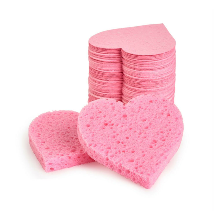Custom Logo Eco Friendly White Bath Shower Biodegradable Compressed Wood Pulp Cellulose Face Facial Cleaning Sponge Sheets