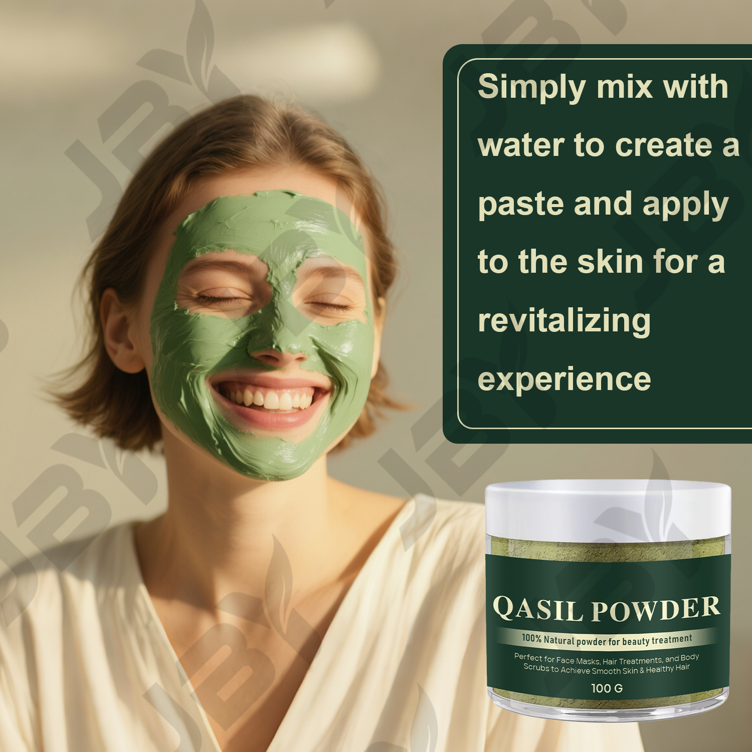JBY Custom Label Botanical Face Care Powder Supporting Deep Fresh Cleansing and Comfortable Skin Condition Qasil Face Powder