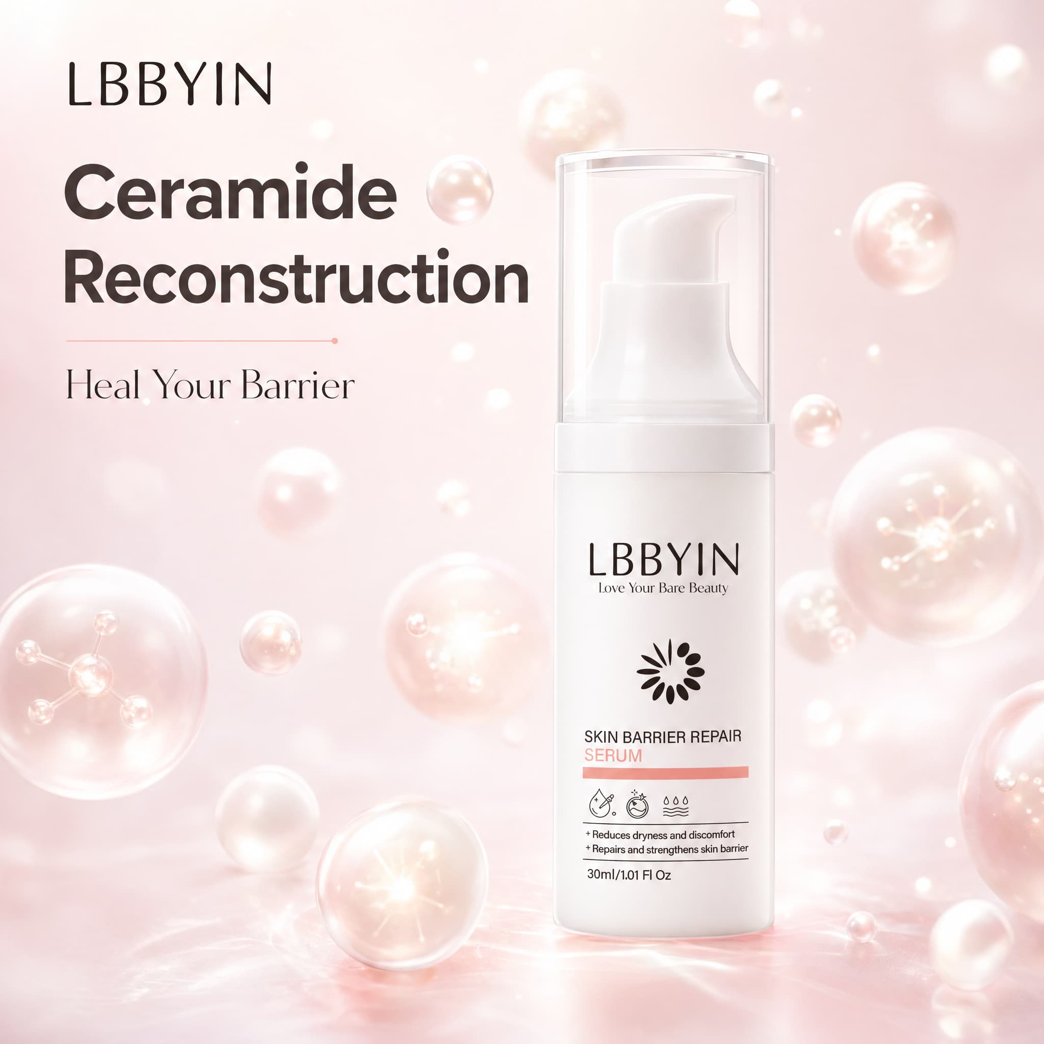 Derm-Grade Barrier Serum Ceramide Postbiotic Repairing Essence Clinical Strength Soothing Serum for Sensitive Skin Redness