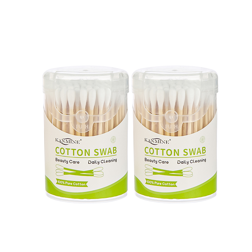 Eco-friendly Multi-Purpose 100pcs Bamboo Cotton Swabs with Cotton Tips for Skincare and Electronics Cleaning
