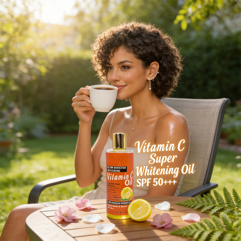 Vitamin C Whitening Oil Lemon Extract &amp; Tea Tree Anti-Wrinkles Acne Treatment Dry Skin Oil for Face &amp; Body Wholesale