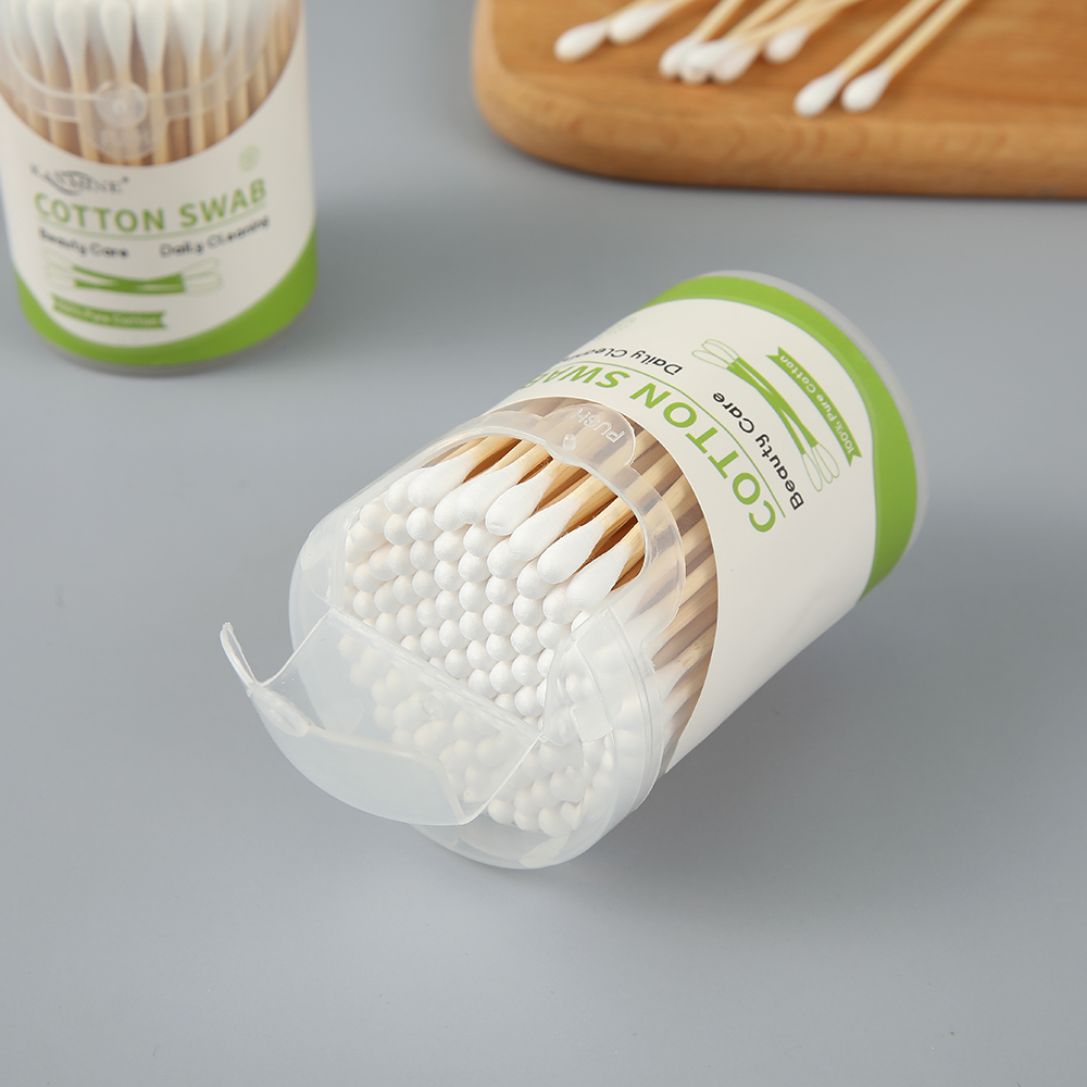 Eco-friendly Multi-Purpose 100pcs Bamboo Cotton Swabs with Cotton Tips for Skincare and Electronics Cleaning